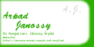 arpad janossy business card